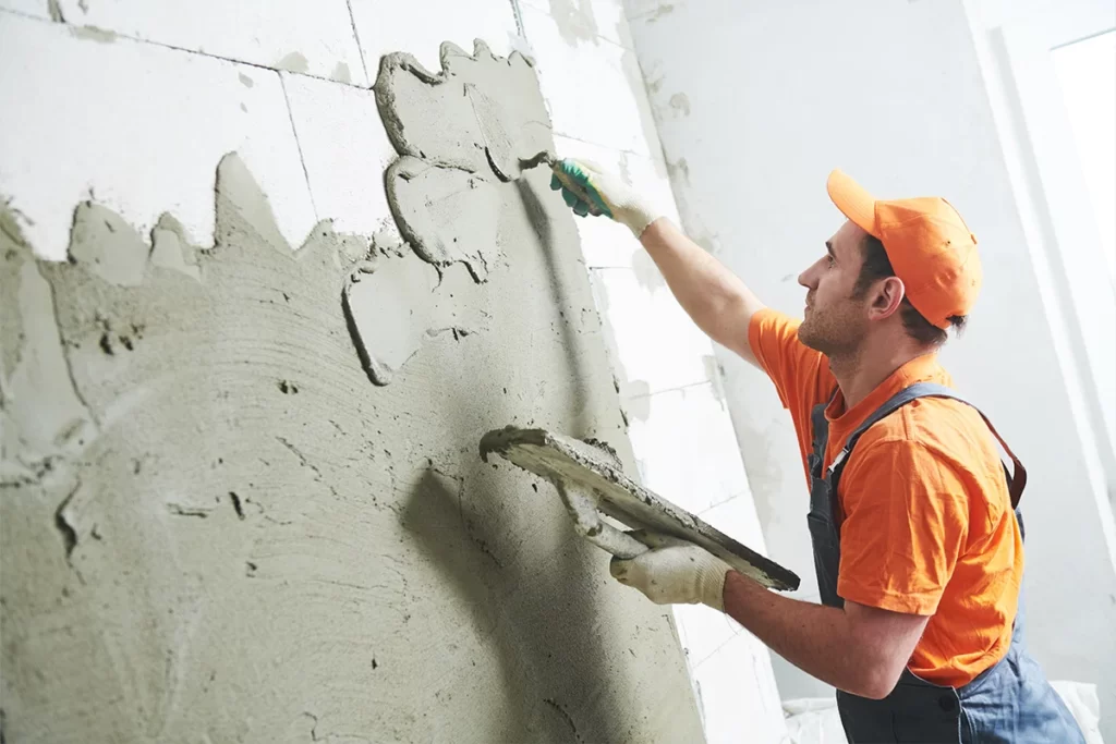 Ramco Super Plaster enhancing walls with its durable and modern application for superior construction.